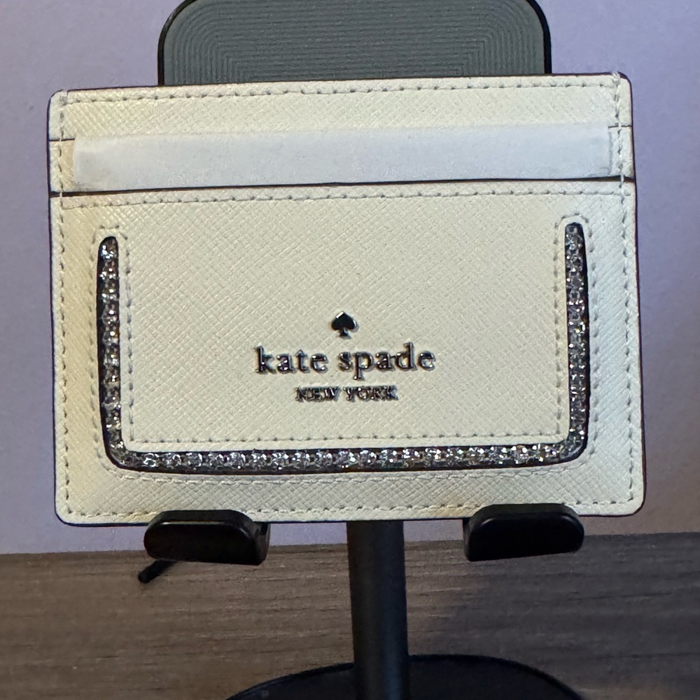 Kate Spade merengue card holder with sparkle detail